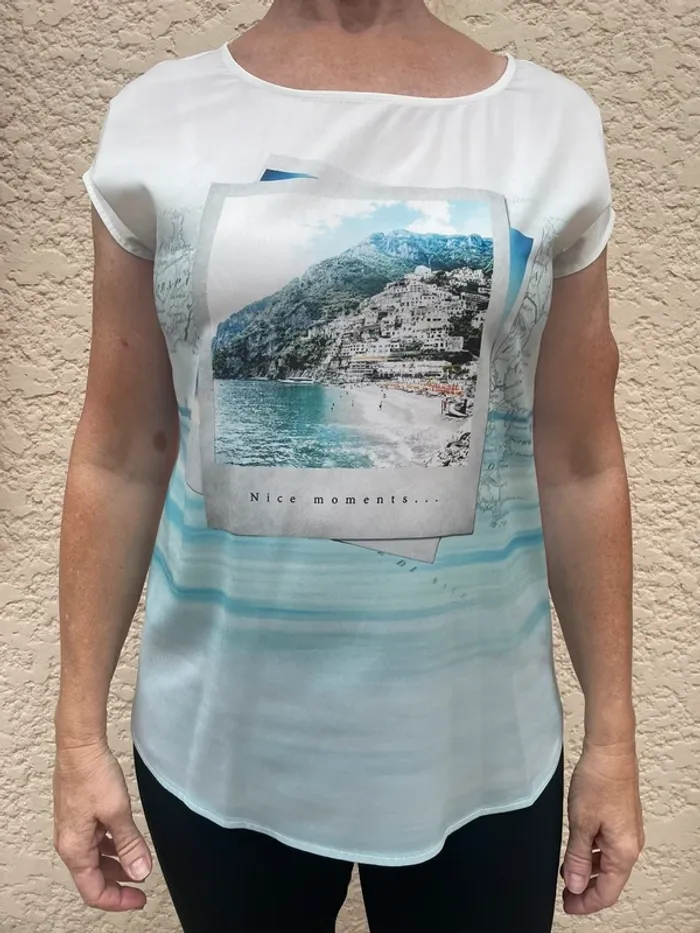 Teeshirt blanc motif Nice