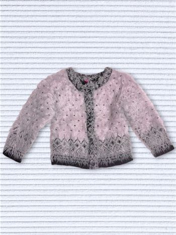 Gilet cardigan fluffy rose pastel noir / Orchestra - 23 mois / 86cm