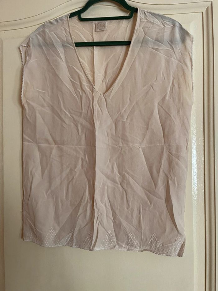Blouse en 100% soie écru