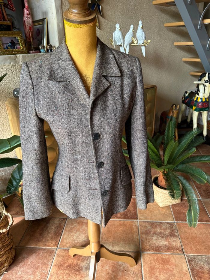 Kookai veste cintrée couleur marron mouchetée multicolores
