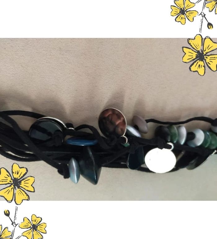 Collier noir multi-brins & pampilles nacrées – Collection PMN - photo numéro 3
