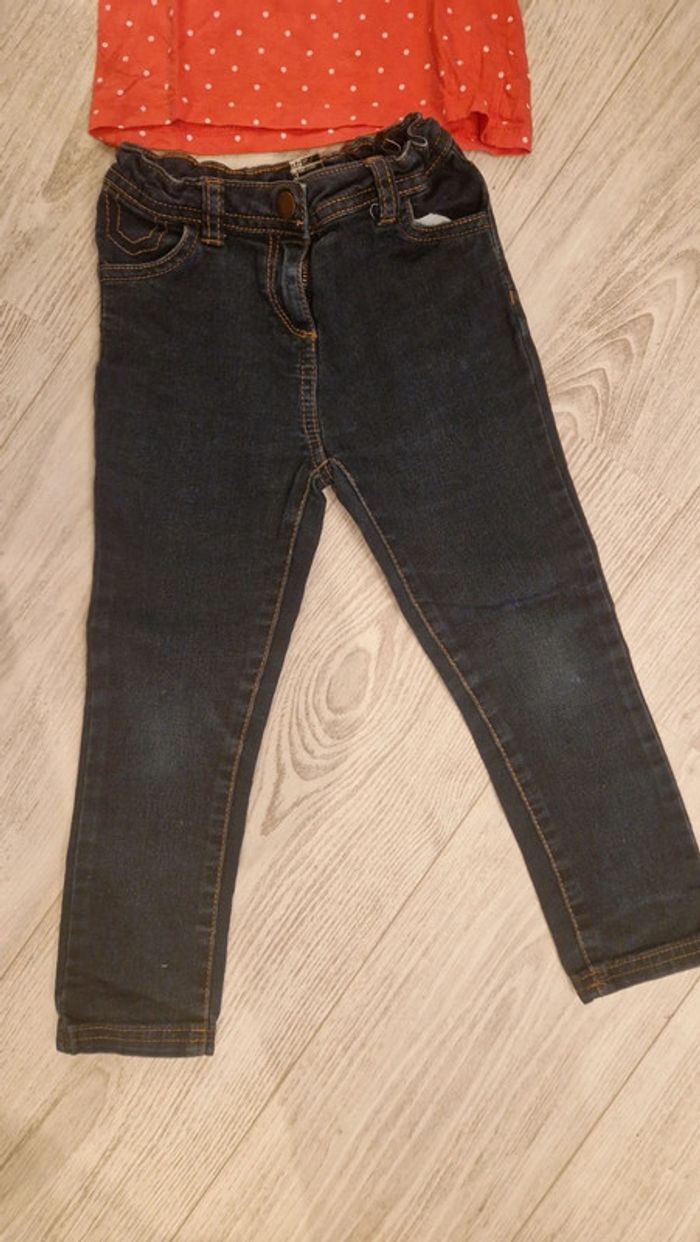 Ensemble tshirt papillon In extenso et Jeans slim Tape à l'œil 💘 3 ans - photo numéro 4