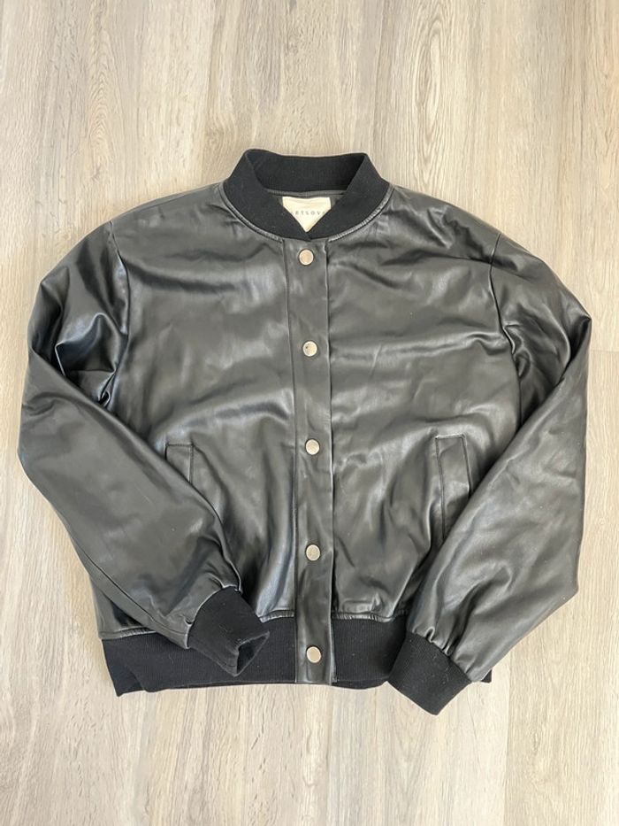 Blouson similicuir noir