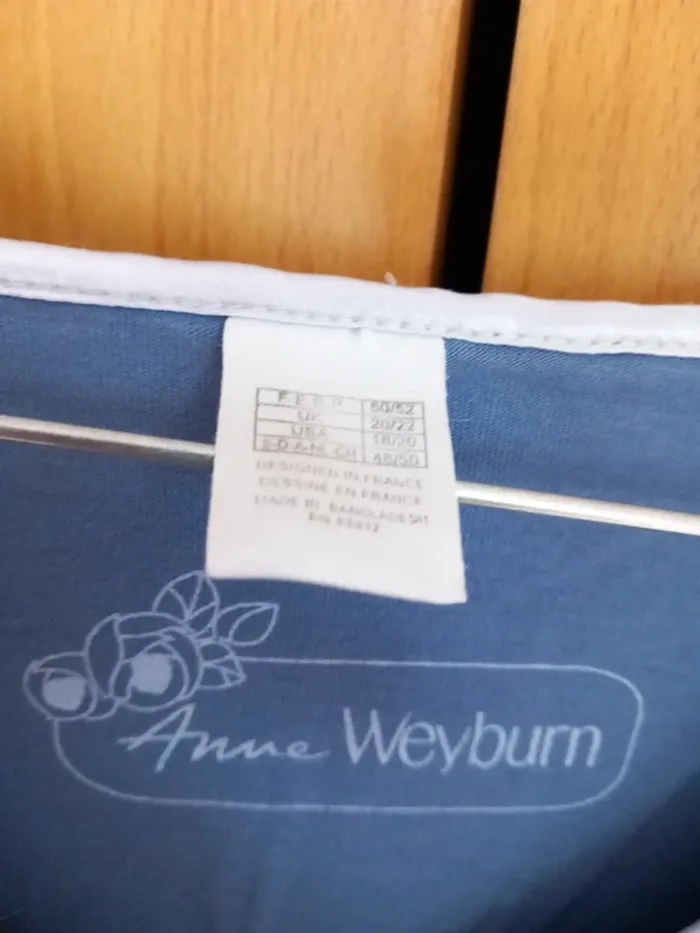 👵chemise de nuit bleu coton T50 A Weyburn - photo numéro 4