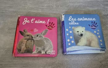 Lot de 2 livres animaux et je t aime  langue de chat