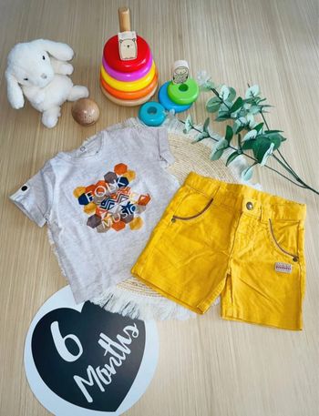 Ensemble été short t-shirt 6 mois sucre d’orge