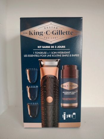 Kit Barbe de 3 jours King C Gillette tondeuse + soin hydratant