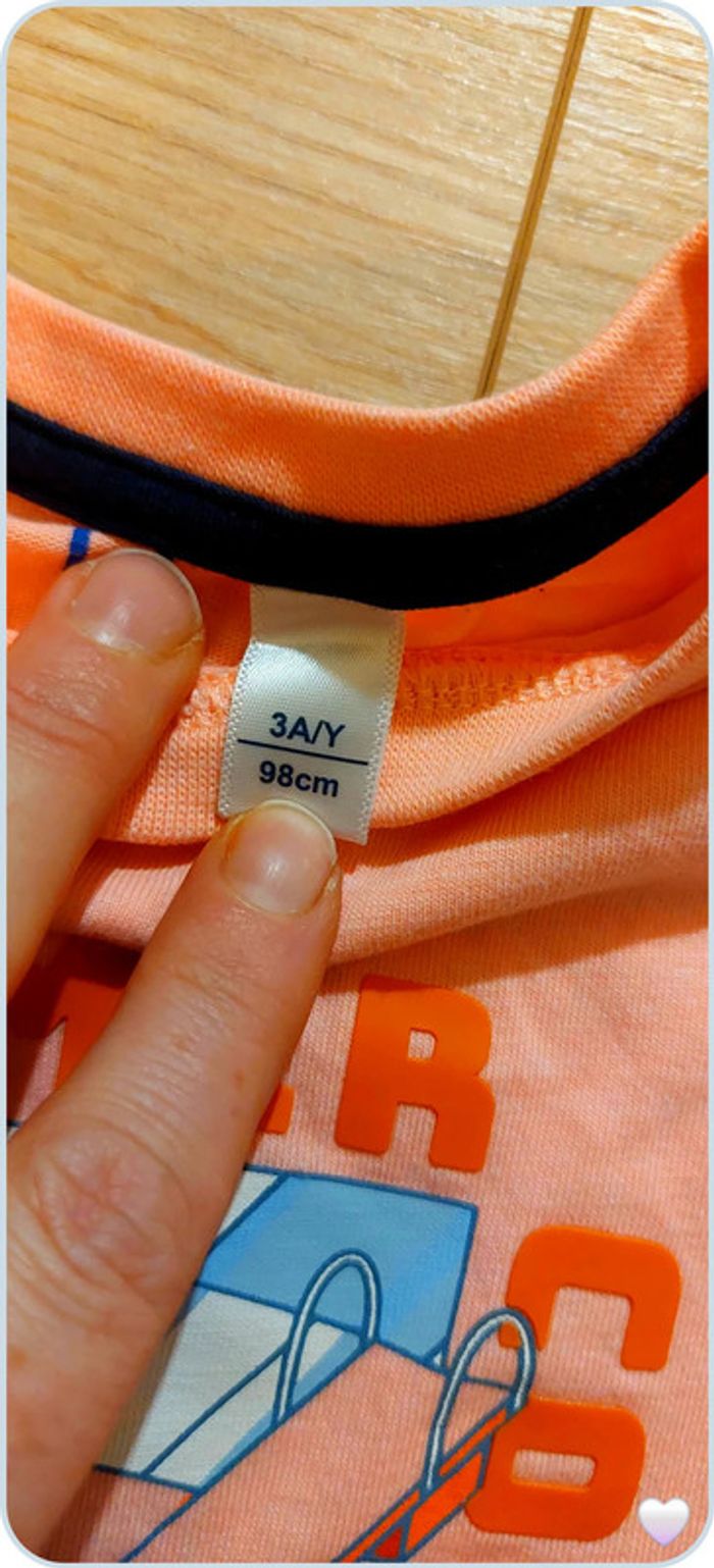 t shirt okaidi 3 ans orange saumon - photo numéro 2