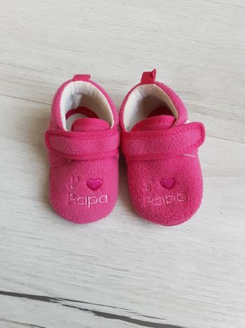 Chaussons rose J'aime Papa pointure 17