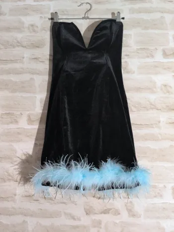 Robe Bustier Bershka velours noir Taille S