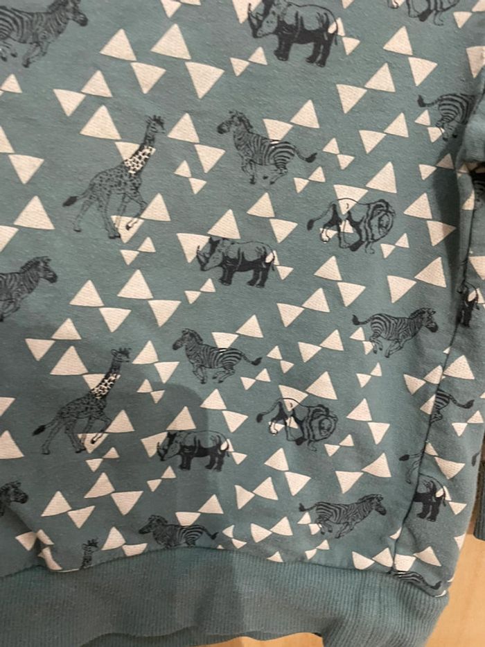 Sweat bleu vert animaux de la savane triangle 2/3 ans - photo numéro 12