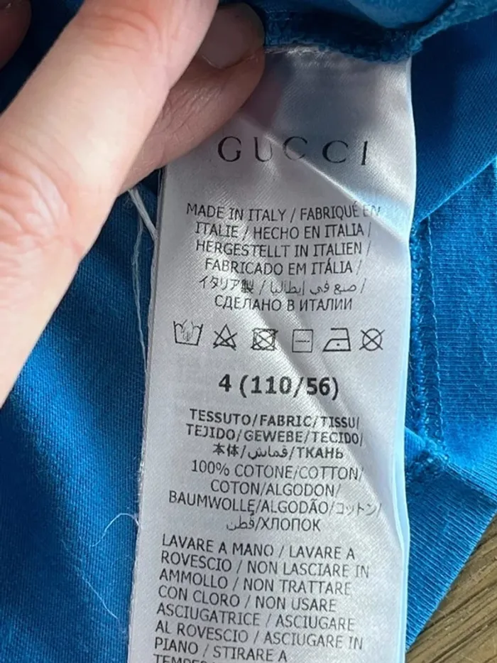T-shirt bleu et rouge Gucci - photo numéro 4