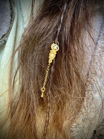Bijou de cheveux, tresse/dread, macramé pierre Jaspe