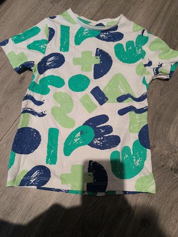 T-shirt manches courtes tâches de couleur Vert bleu