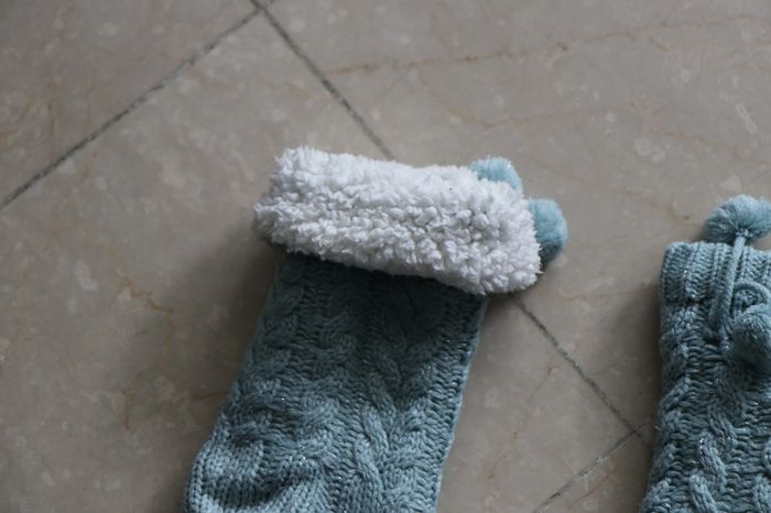 Chaussette chausson hiver bleu - photo numéro 4