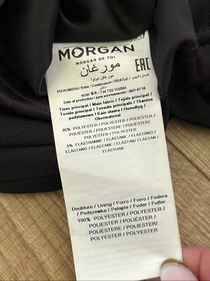 Robe noire drapée à manches longues Morgan taille 34 jamais portée - photo numéro 10