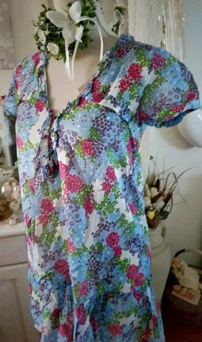 Robe ou tunique longue multicolore Zara Taille S Neuve - photo numéro 3