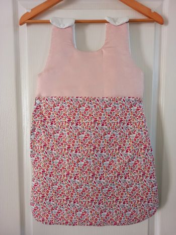 Gigoteuse 0/6 mois liberty rose,petites fleurs champêtre