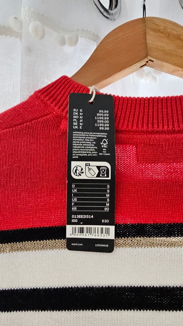 Pull Esprit taille 38 M rayé neuf - photo numéro 2