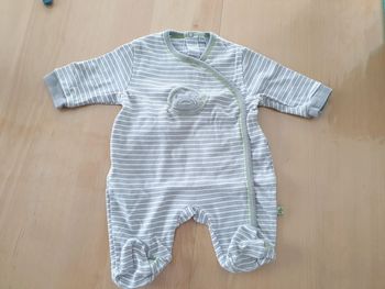 Pyjama bébé dors bien 3 mois rayé carré blanc