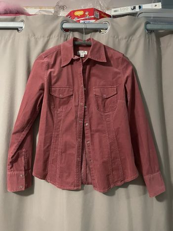 Chemise rose effet velours