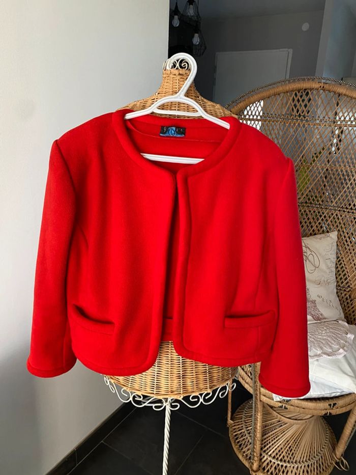 Veste vintage Casablanca par Hélène Racine rouge taille 36/38 fabrication française à Marseille - photo numéro 18