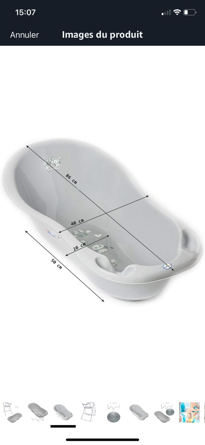 Baignoire sur pied avec thermomètre - photo numéro 4