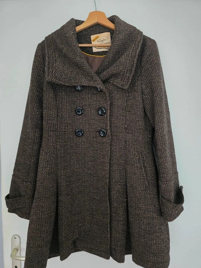 Manteau long à carreaux