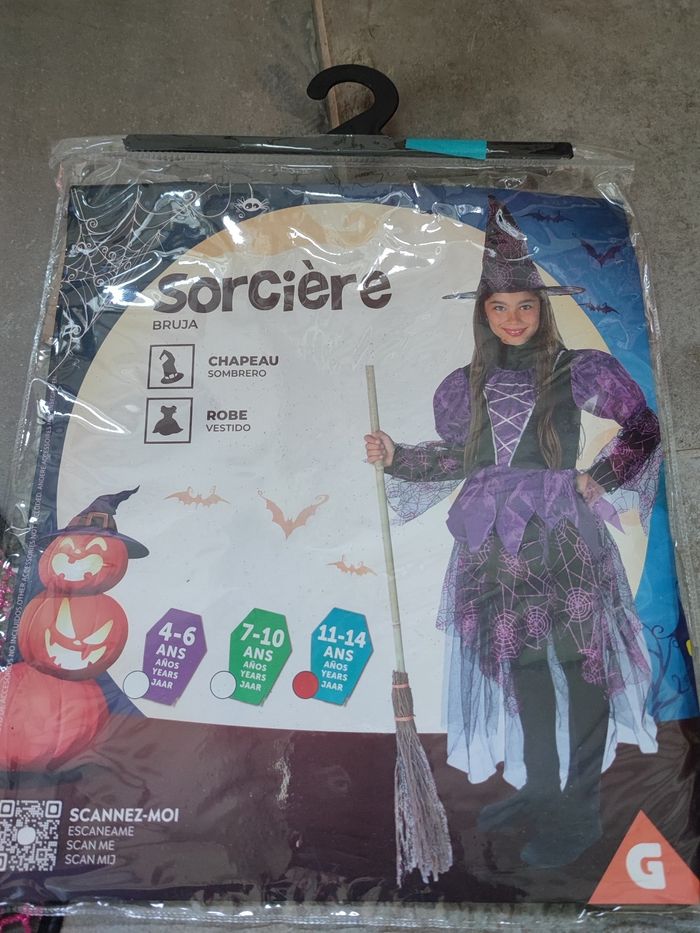 Déguisement sorcière robe et chapeau - photo numéro 7