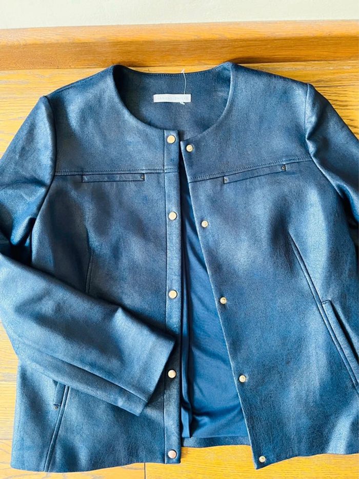 Sublime veste perfecto neuve armand thierry bleu marine taille 42 - photo numéro 5