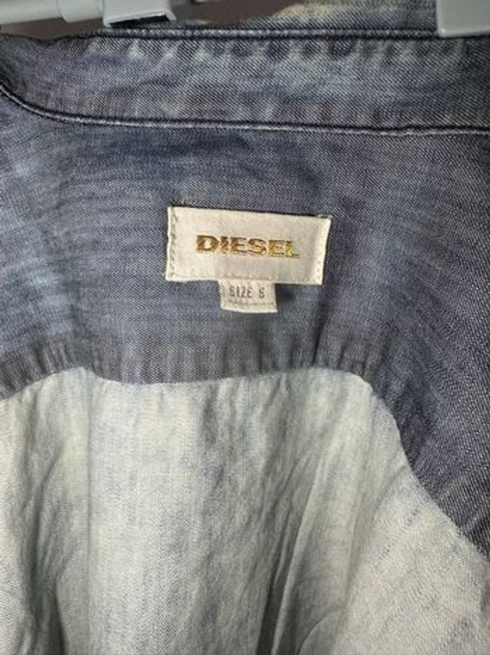 Chemise en jean Diesel délavée strass – taille S - photo numéro 3