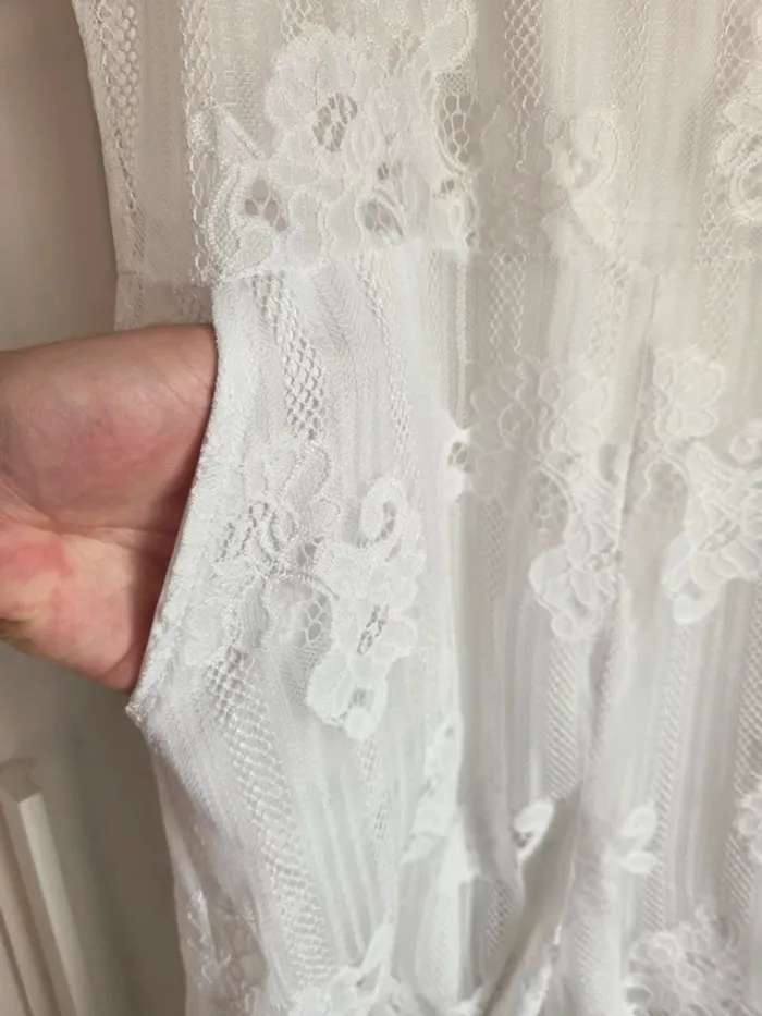 Combi short blanche en dentelle - photo numéro 3