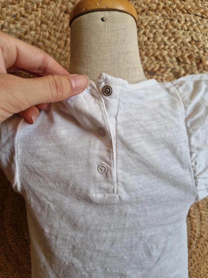 Jolie haut à manche courte blanc lama fille du pareil au même 24 mois 86cm - photo numéro 6
