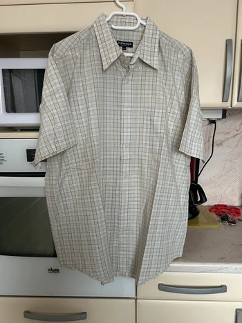 Chemise à carreaux beige