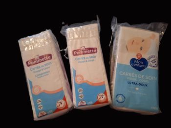 Lot carrés de soin pour bébé Pommette & Mots d'Enfants