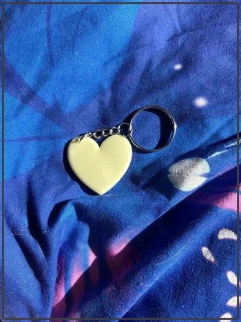 Porte clef cœur blanc