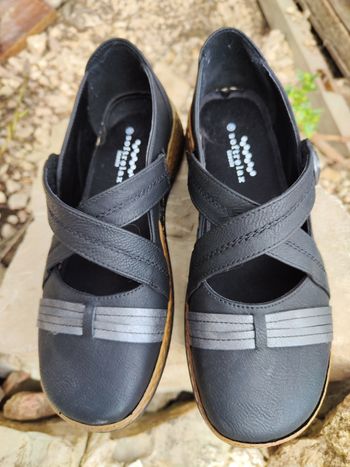 🎁Ballerines femme noires confort a scrath T.38 Comme neuf