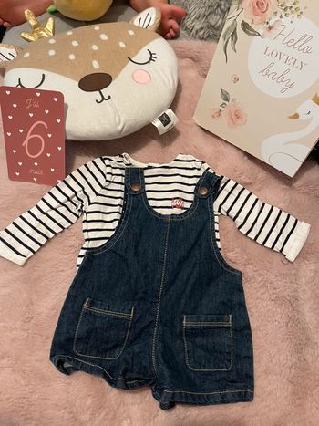 Ensemble tee shirt + salopette short