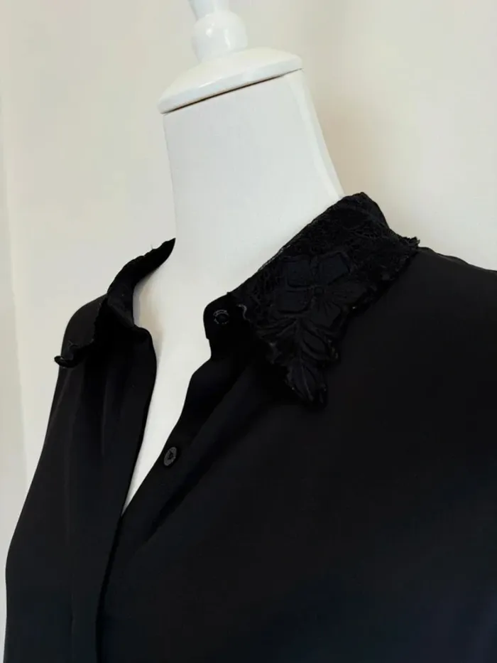 Magnifique chemise Karl Lagerfeld noir femme taille L neuf - photo numéro 3