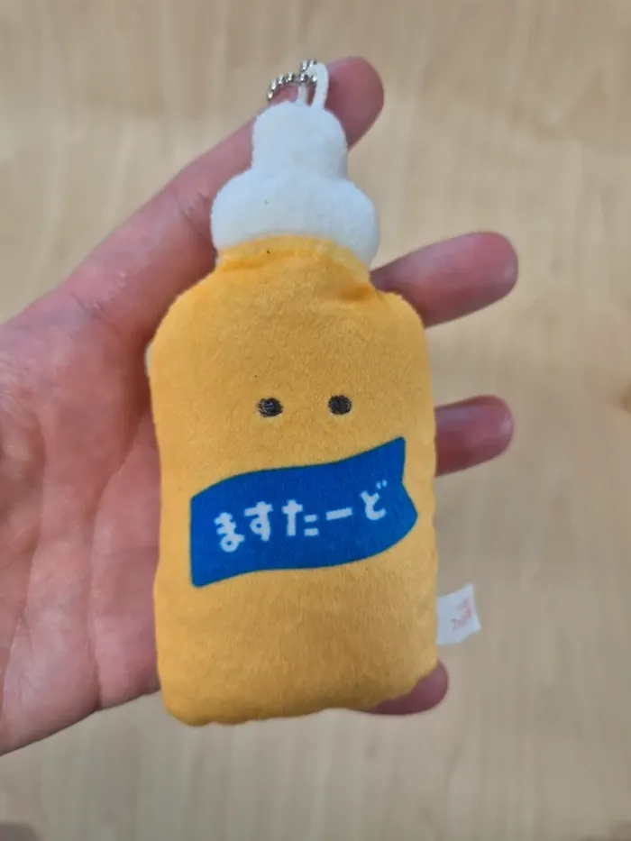 Porte-clés peluche Tsuburana Hitomi "Fast Food" : Moutarde - photo numéro 2