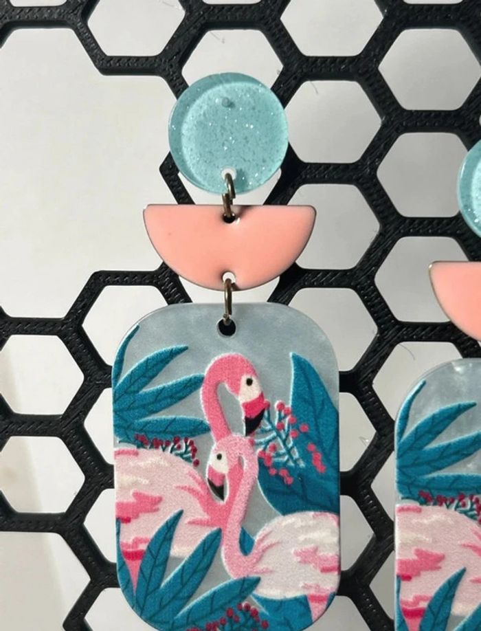 Boucles d'oreilles - Flamands roses - photo numéro 2