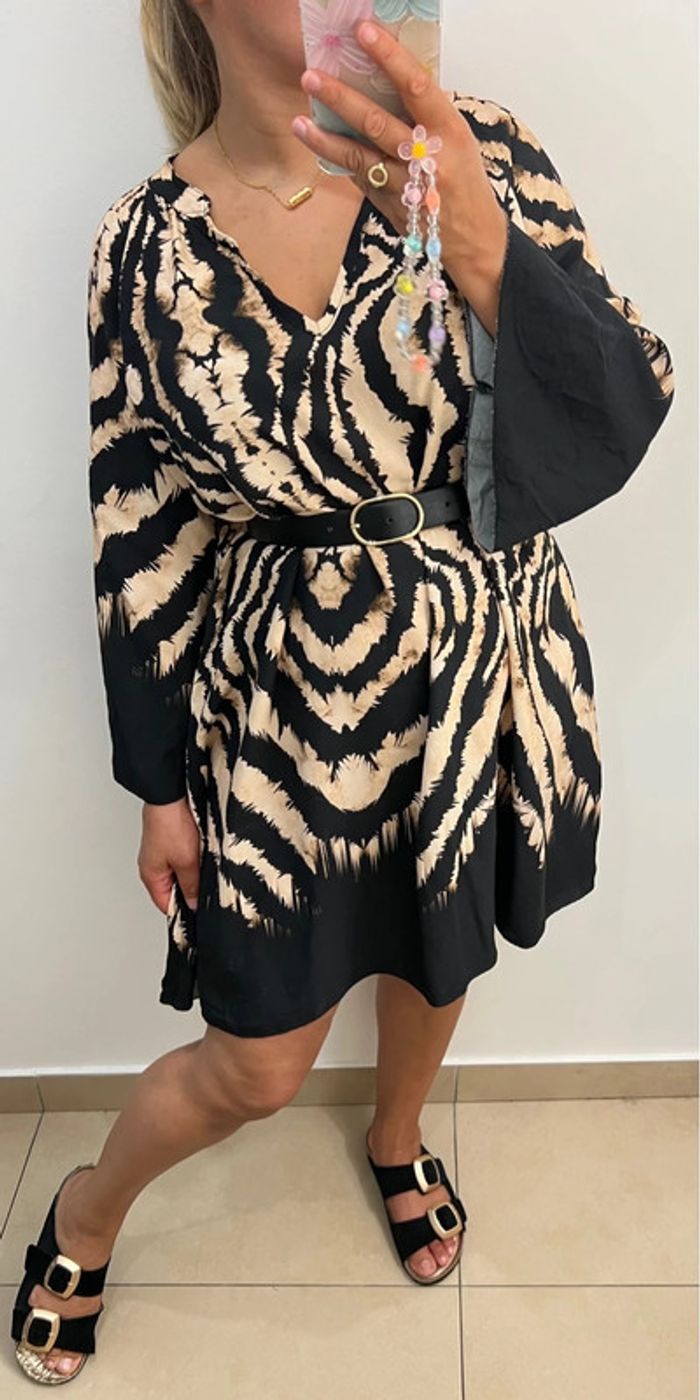 🌸Robe imprimée col v Taille unique - photo numéro 3