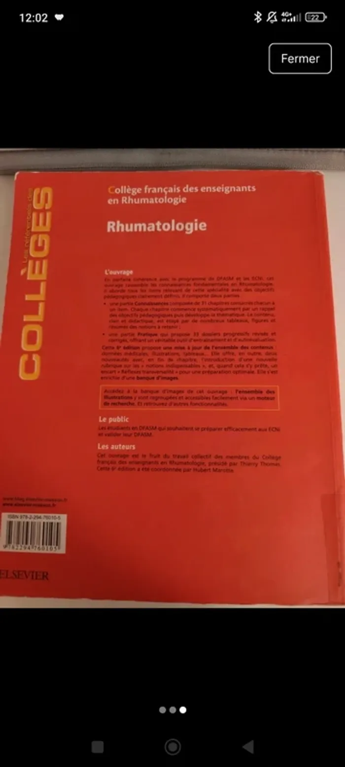 Référentiel de l'étudiant en médecine - Rhumatologie (6e édition) - photo numéro 3