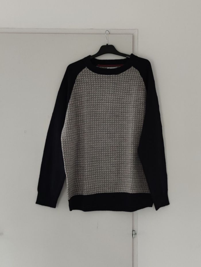 Pull homme gris & bleu marine – neuf avec étiquette – taille XXL marque U collection