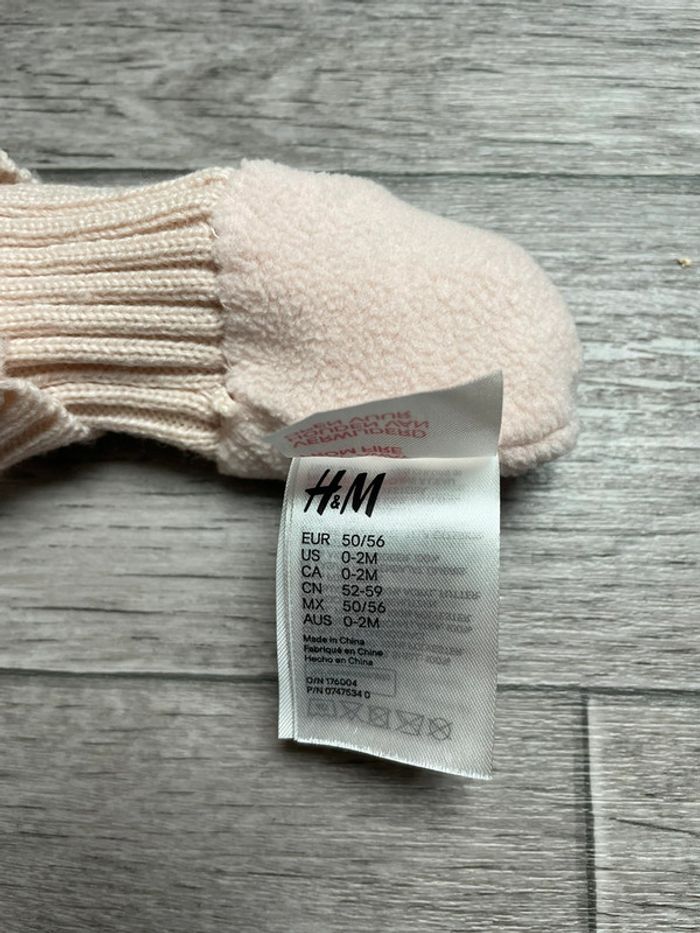 Gants H&M bébé rose pastel 1/3 mois - photo numéro 3
