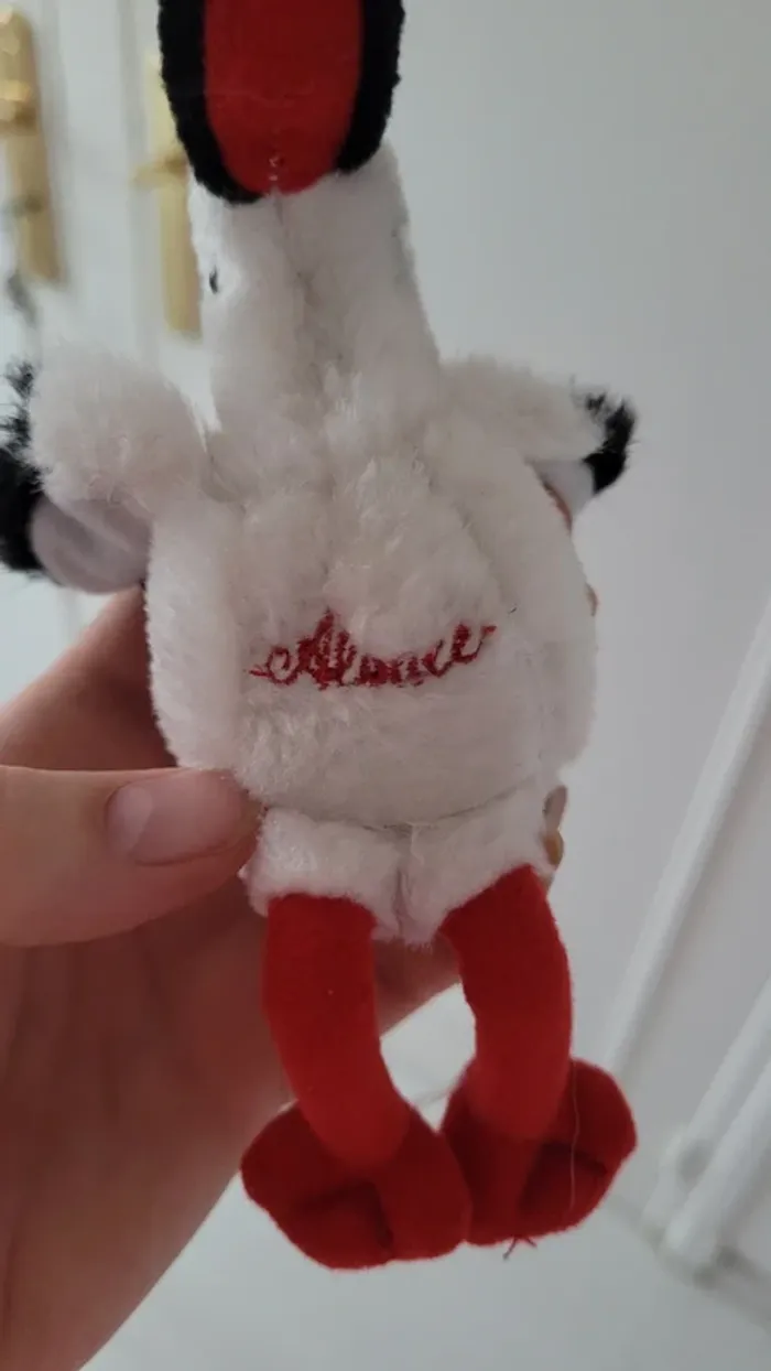 Mini peluche cigogne alsacienne – 15 cm - photo numéro 3
