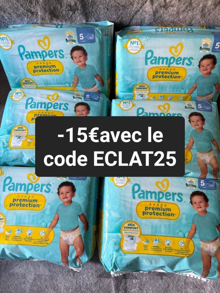 Lot six pack de couche pampers taille 5 prenium