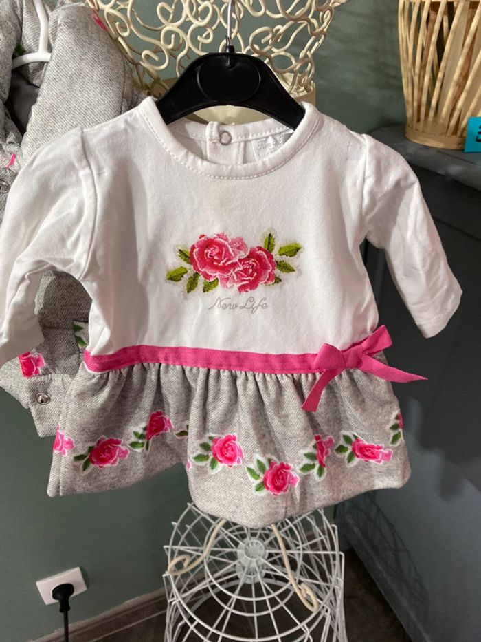 Ensemble fille 3 mois robe et manteau doudoune - photo numéro 2