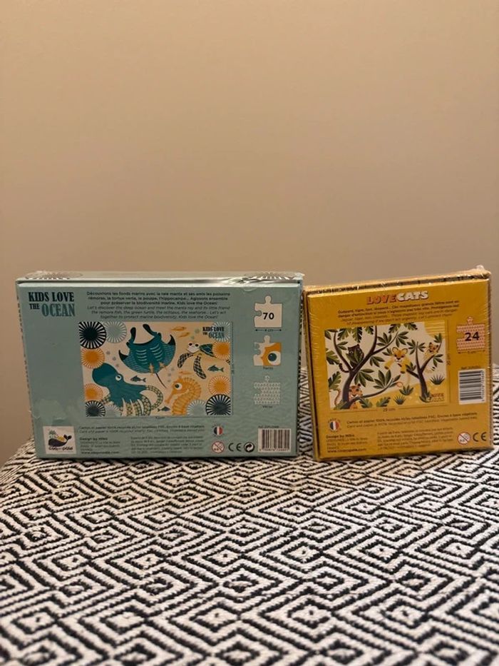 Coq en pate -Lot de 2 Puzzle 70 pièces Océan & 24 pièces Love Cats - photo numéro 2