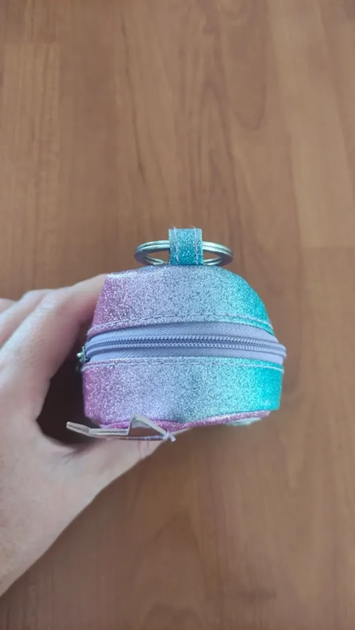 Petit sac porte clé pingouin pailleté - photo numéro 8